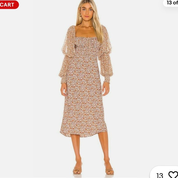 Free People Dresses & Skirts - Free People Floral Dress Midi Aglow Size L